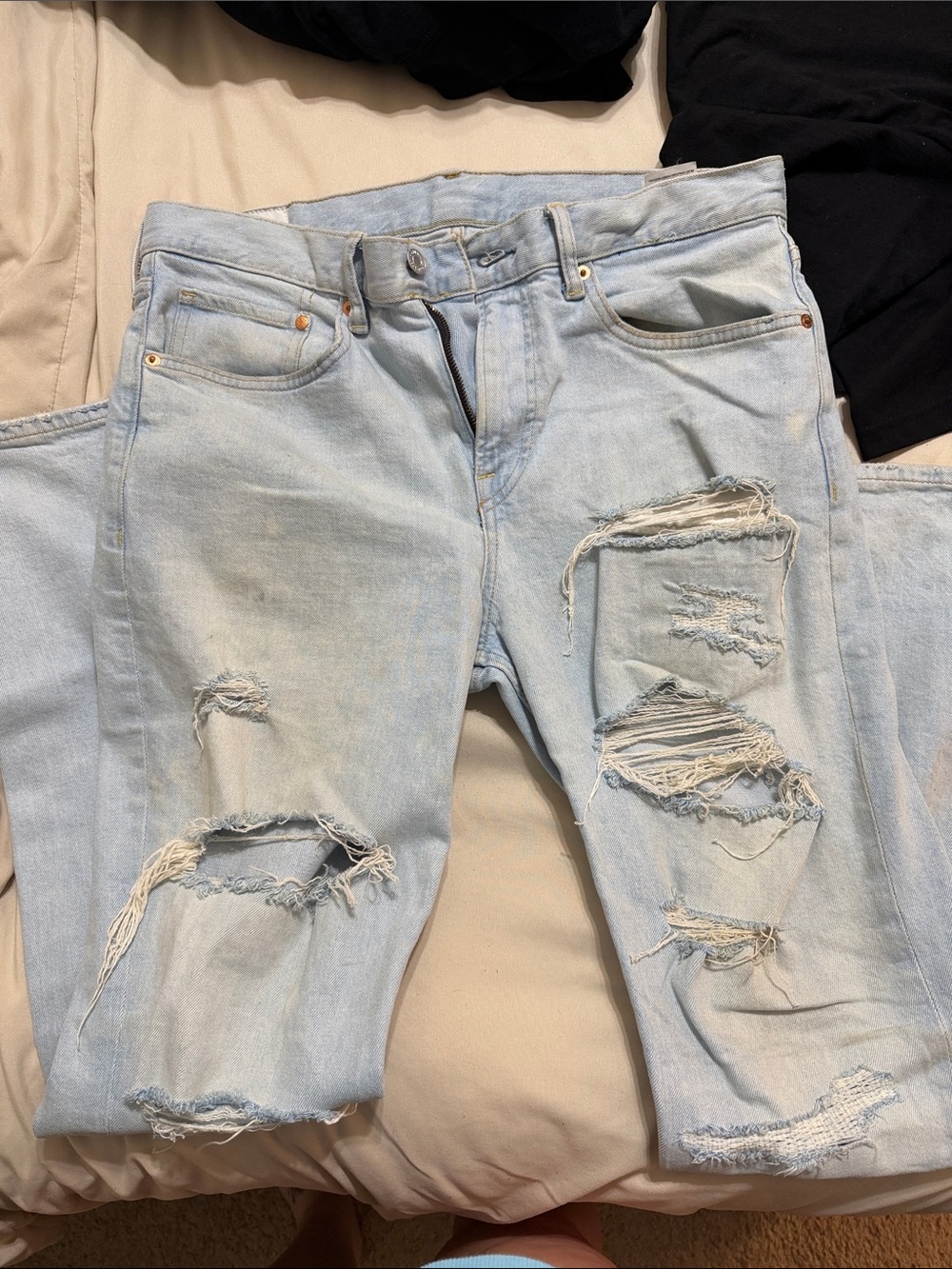 H&M Light Blue Distressed Slim tapered Jeans